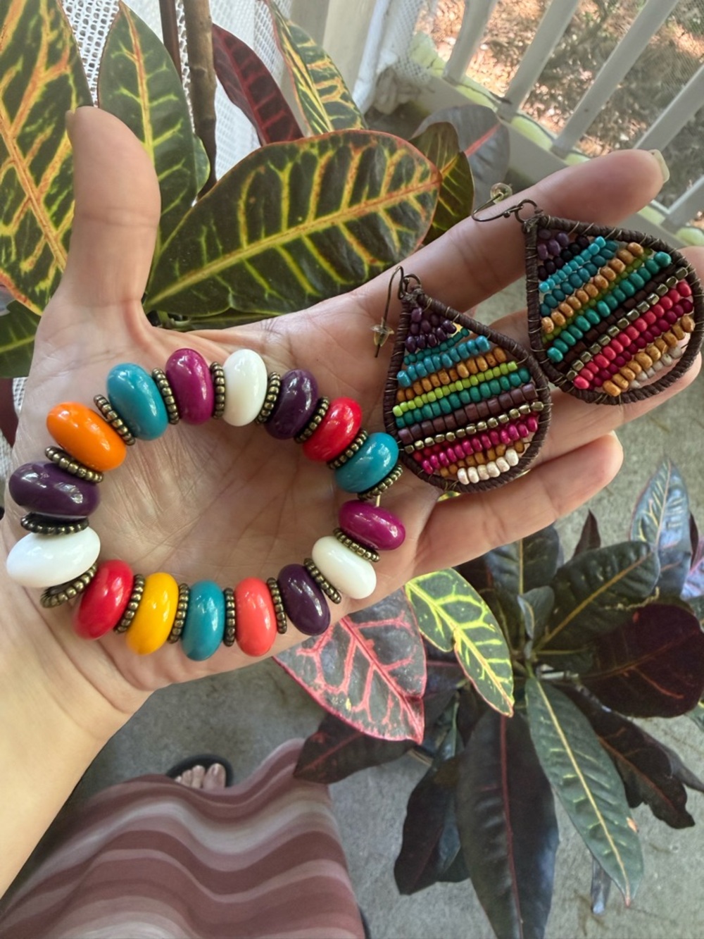 Colorful Summery Bracelet and Earrings